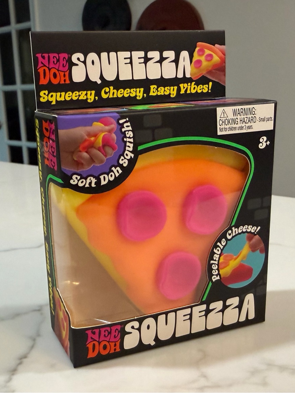 Schylling NEEDOH Squeezzza Pizza Squishy Toy - NIB - RARE - Yellow crust